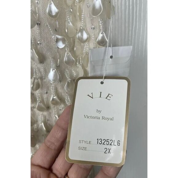 Vintage 90s NWT VIE By Victoria Royal Angora Beaded Sweater Best Women’s Size 2X - Picture 4 of 8